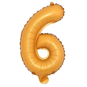 16in Orange 0-9 Number Foil Balloon - number  6