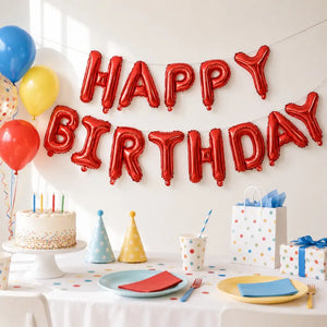 16-inch Red HAPPY BIRTHDAY Foil Balloon Banner