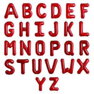 16" Red A-Z Alphabet Letter & 0-9 Number Foil Balloon