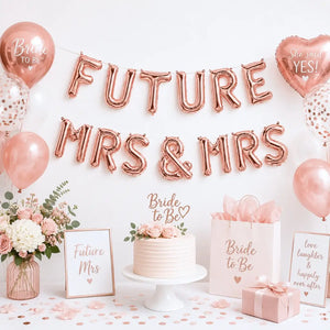 16-inch Rose Gold FUTURE MRS & MRS Foil Balloon Banner