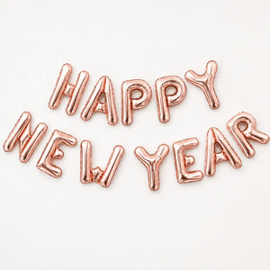 16-inch Rose Gold HAPPY NEW YEAR Foil Balloon Banner
