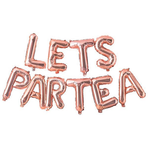 16in Rose Gold LETS PARTEA Foil Balloon Banner