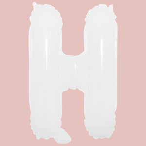 16-inch White A-Z Alphabet Letter h Foil Balloon