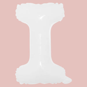 16-inch White A-Z Alphabet Letter i Foil Balloon