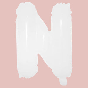16-inch White A-Z Alphabet Letter n Foil Balloon