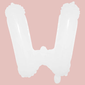 16-inch White A-Z Alphabet Letter w Foil Balloon
