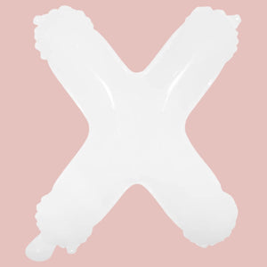 16-inch White A-Z Alphabet Letter x Foil Balloon