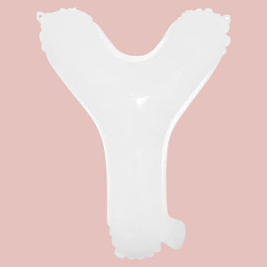 16-inch White A-Z Alphabet Letter y Foil Balloon