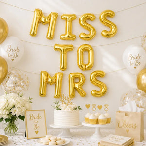 16-inch Gold MISS TO MRS Foil Balloon Banner