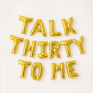 16-inch Gold TALK THIRTY TO ME Foil Balloon Banner