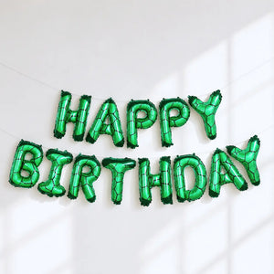 16in Green Soccer Happy Birthday Foil Balloon Banner