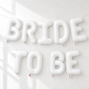 16-inch White BRIDE TO BE Foil Balloon Banner