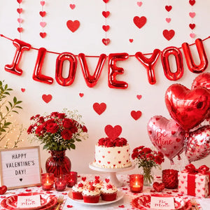 16-inch Red I LOVE YOU Foil Balloon Banner