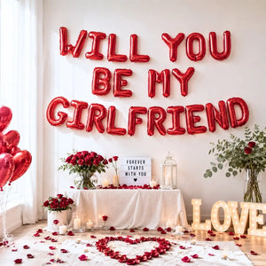 16-inch Red WILL YOU BE MY GIRLFRIEND Balloon Banner