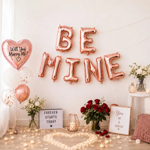 16-inch Rose Gold BE MINE Foil Balloon Banner