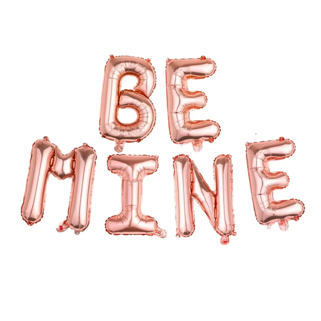 16-inch Rose Gold BE MINE Foil Balloon Banner