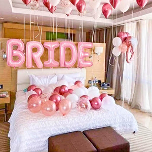 16-inch Baby Pink BRIDE Foil Letter Balloons