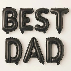 16-inch black BEST DAD Foil Balloon Banner