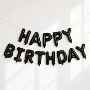 16-inch Black HAPPY BIRTHDAY Foil Balloon Banner
