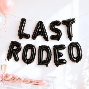 16-inch Black LAST RODEO Hen Party Foil Balloon Banner