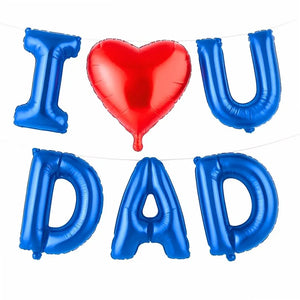 Balloon set with 'I ❤️ U DAD' on a white background