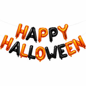 16-inch Orange Black Happy Halloween Foil Balloon Banner.