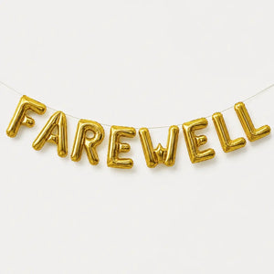 16-inch Gold FAREWELL Foil Letter Balloon Banner