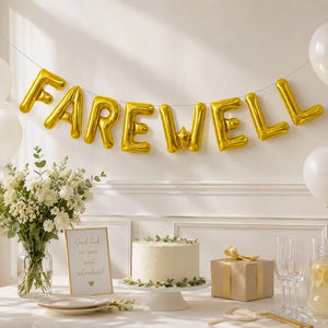 16-inch Gold FAREWELL Foil Letter Balloon Banner