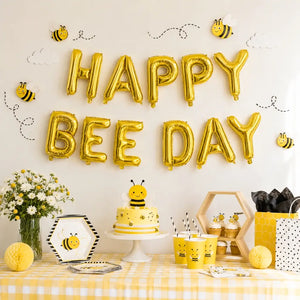 16-inch Gold HAPPY BEEDAY Foil Balloon Banner