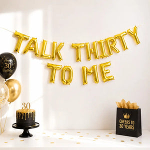 16-inch Gold TALK THIRTY TO ME Foil Balloon Banner