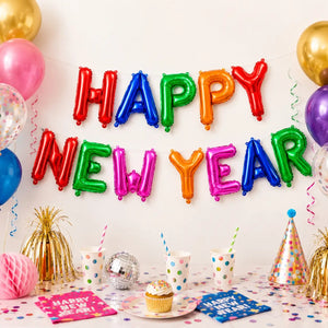 16-inch Rainbow HAPPY NEW YEAR Foil Balloon Banner