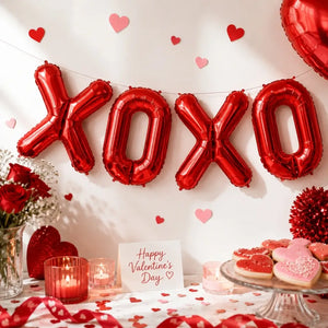 16-inch Red XOXO Foil Balloon Banner