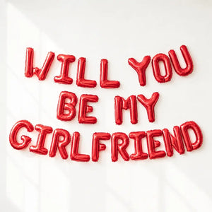 16-inch Red WILL YOU BE MY GIRLFRIEND Balloon Banner