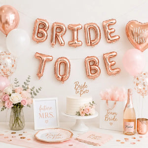16-inch Rose Gold BRIDE TO BE Foil Balloon Banner