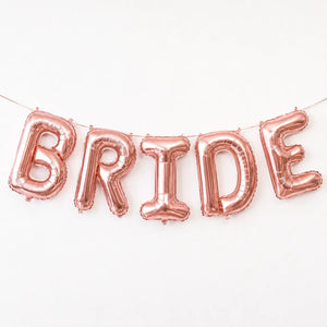 16-inch Rose Gold BRIDE Foil Balloon Banner