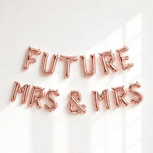 16-inch Rose Gold FUTURE MRS & MRS Foil Balloon Banner