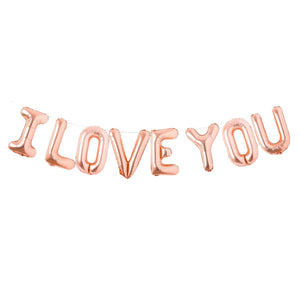 16-inch Rose Gold 'I LOVE YOU' Foil Balloon Banner proposal mothes day valentines day decorations