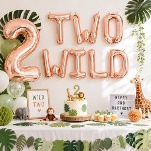 16-inch Rose Gold TWO WILD Foil Balloon Banner