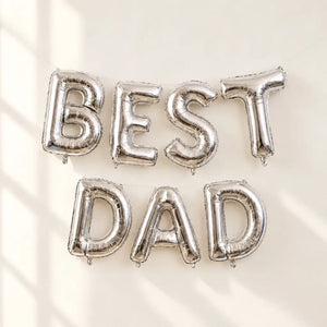 16-inch Silver BEST DAD Foil Balloon Banner
