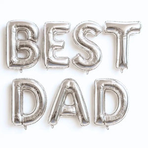 16-inch silver BEST DAD Foil Balloon Banner
