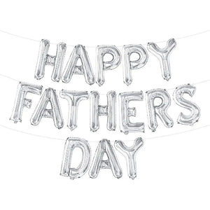 16-inch metallic silver HAPPY FATHERS DAY Foil Balloon Banner