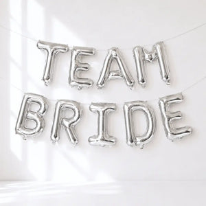 16-inch Silver TEAM BRIDE Foil Balloon Banner