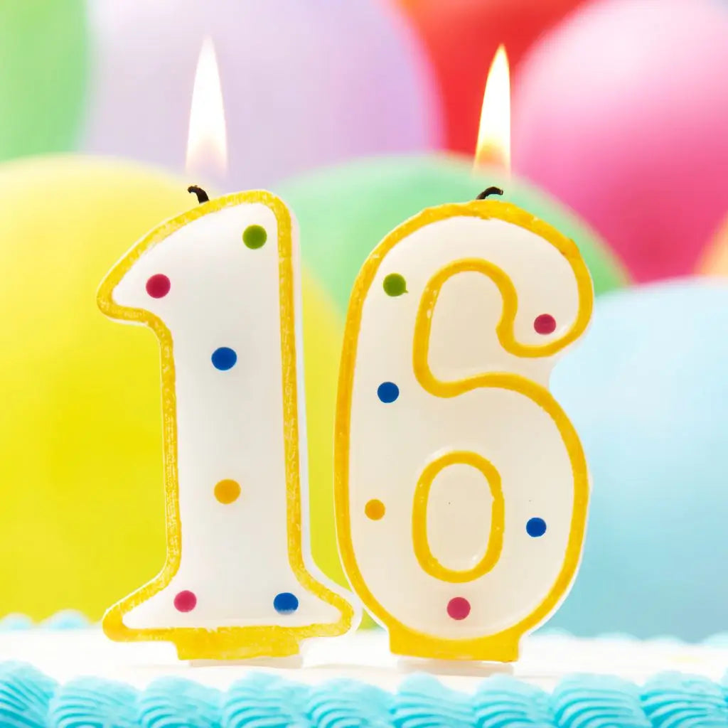 16th birthday party candle table decorations