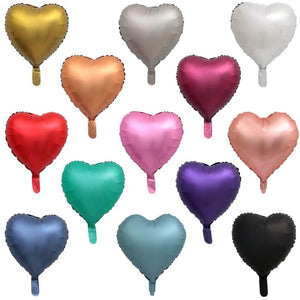 18-inch Metallic Chrome Heart Foil Balloon assorted colours