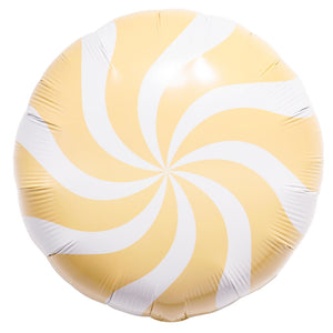 18-inch Pastel orange Round Lollipop Foil Balloon - Swirly Candy Party Decor