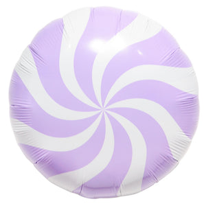 18-inch Pastel purple Round Lollipop Foil Balloon - Swirly Candy Party Decor