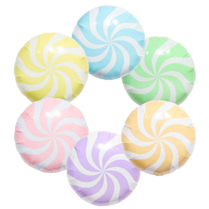 18-inch Pastel Round Lollipop Foil Balloon - Swirly Candy Party Decor