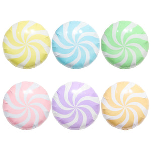 18-inch Pastel Round Lollipop Foil Balloon - Swirly Candy Party Decor