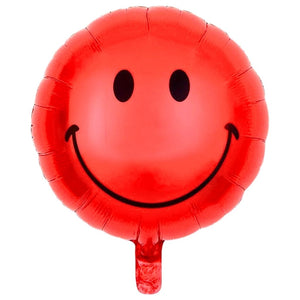 18-inch Round red Smiley Face Foil Balloon