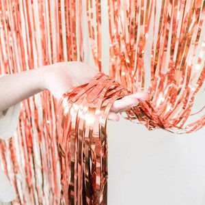 Shimmer Rose Gold Foil Rain Curtain